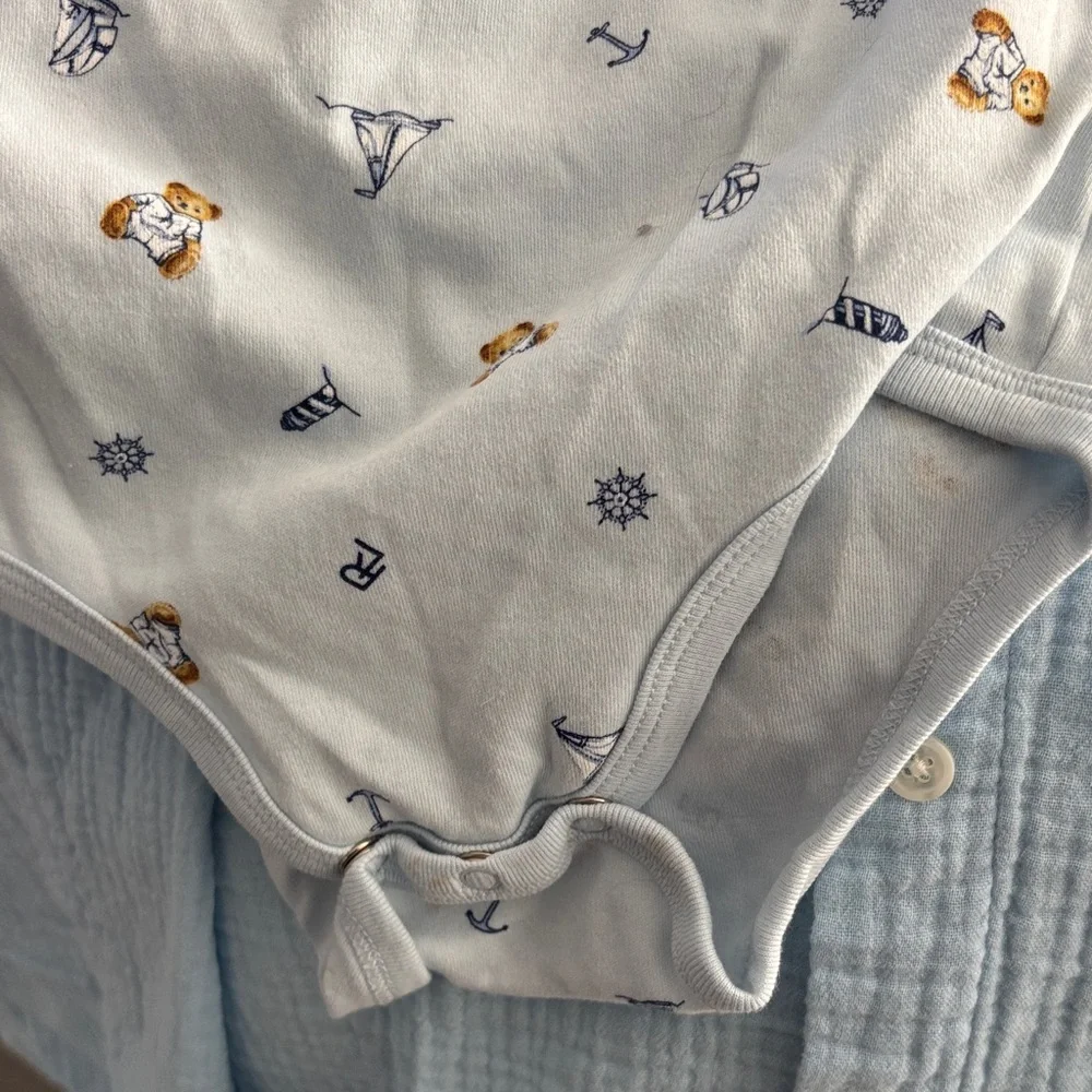 Polo by Ralph Lauren Light Blue Baby One Piece Set - Picture 7 of 7